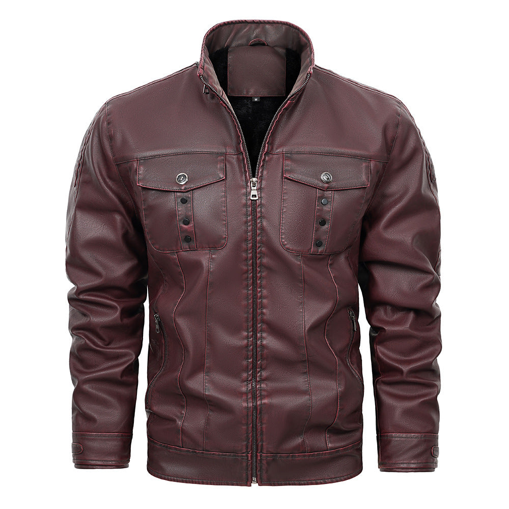 Wine Red Leather Jacket