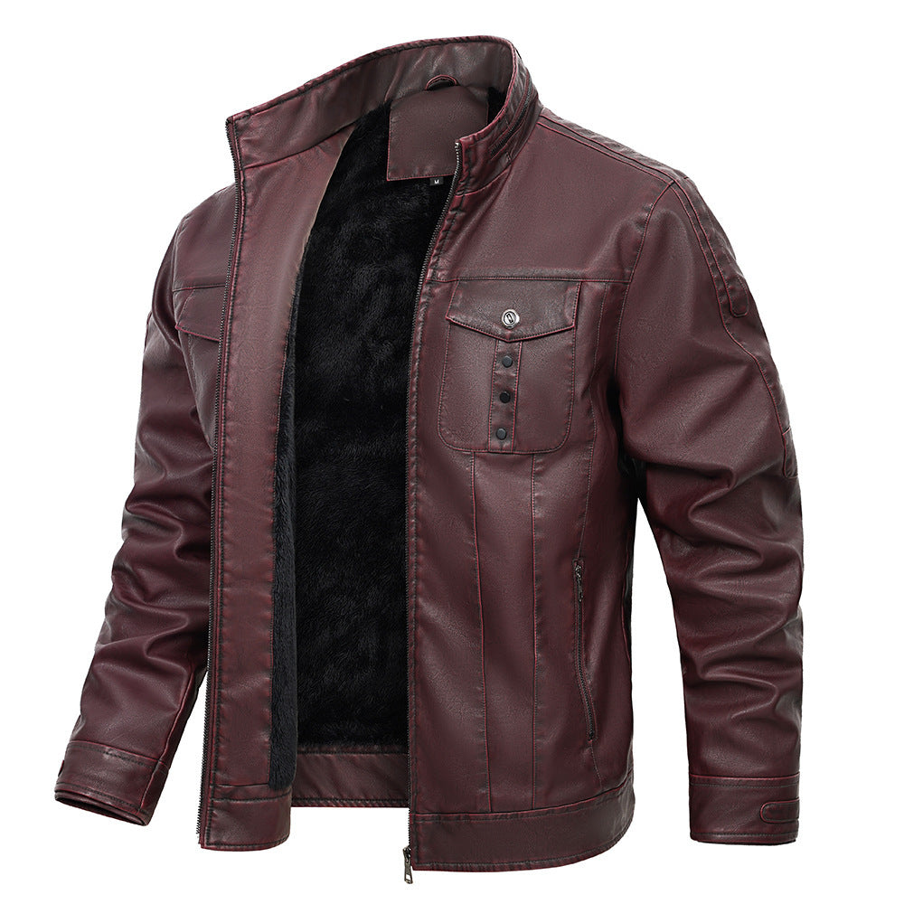 Wine Red Leather Jacket