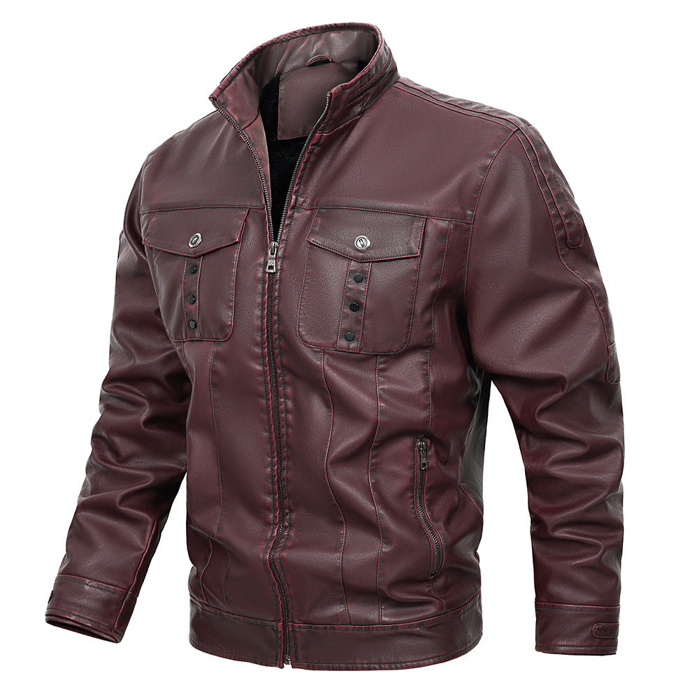 Wine Red Leather Jacket