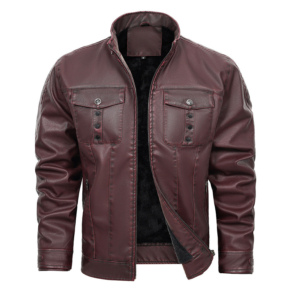 Wine Red Leather Jacket