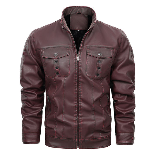 Wine Red Leather Jacket