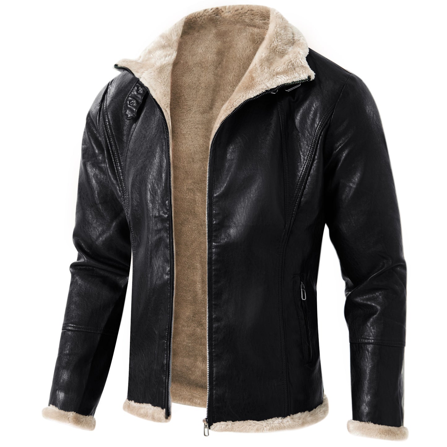 padded leather jacket